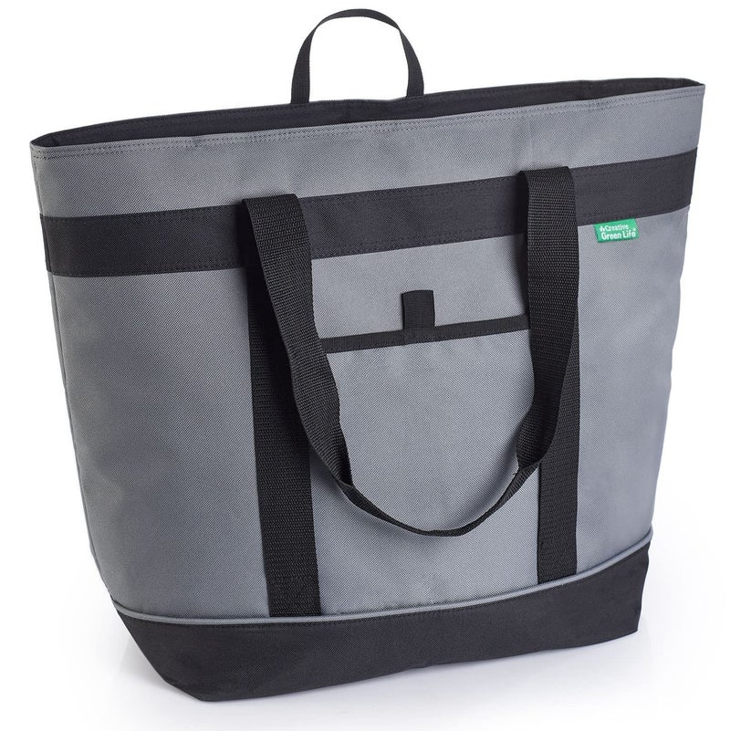 Creative Green Life Jumbo Insulated Cooler Bag (Gray) with HD Thermal Insulation - Premium, Collapsible Soft Cooler Makes a Perfect Insulated Grocery Bag, Food Delivery Bag, Travel Insulated Bag, or Beach Cooler Bags - Image 1
